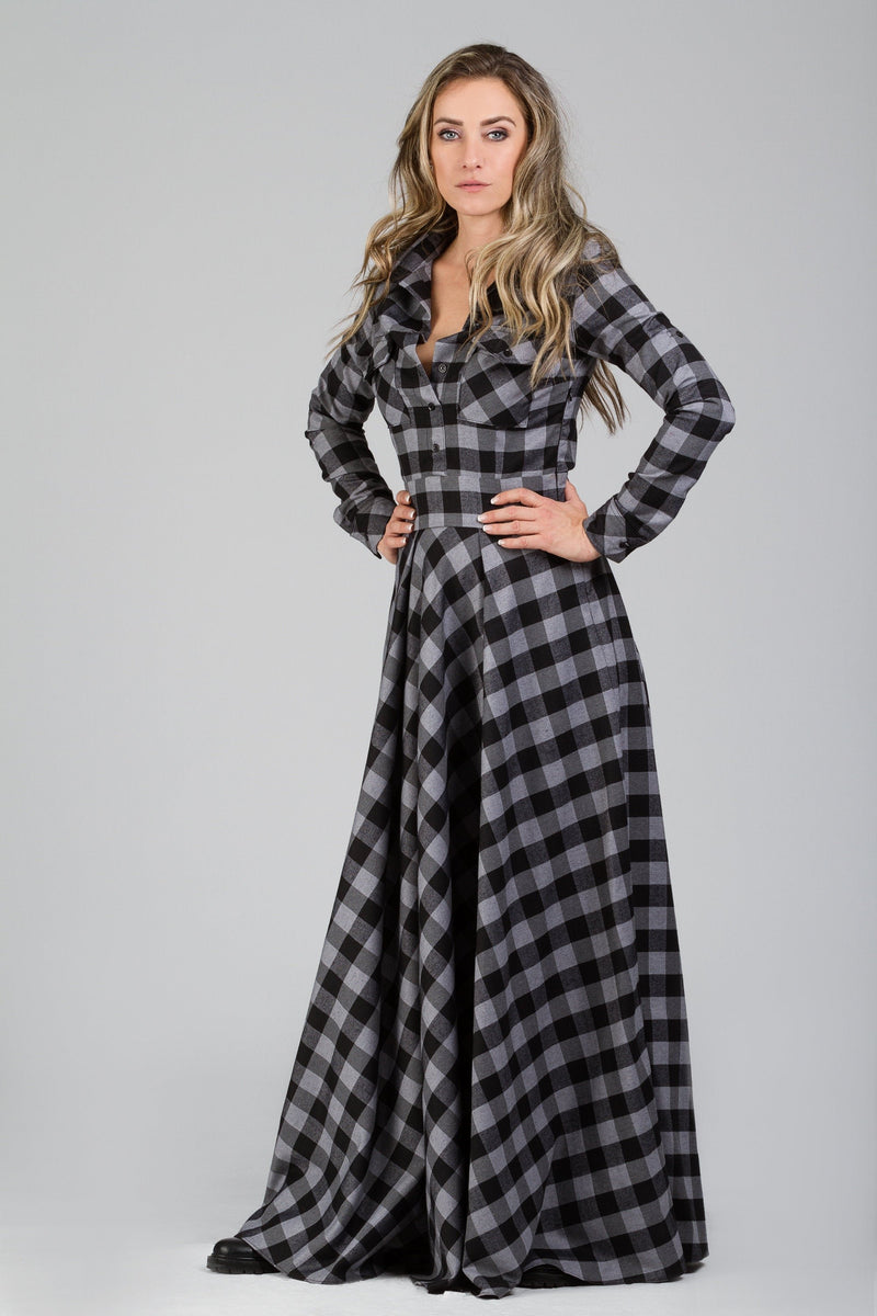 buffalo plaid maxi dress – Astraea PUFF SLEEVE LACE MIDI cruise formal dress friendly fabric with high color:Bombay Brown