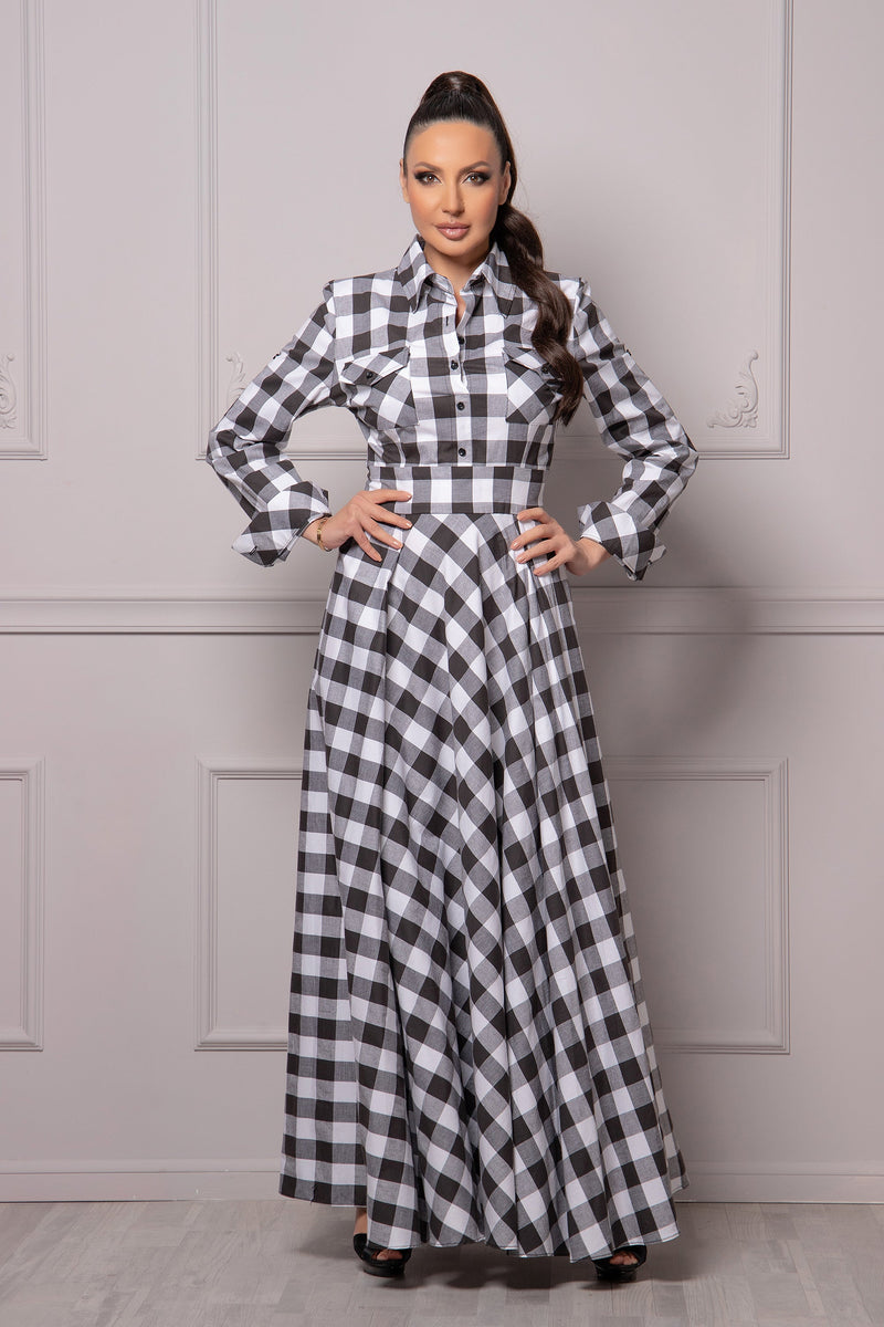 LONG SLEEVE PLAID DRESS – Astraea