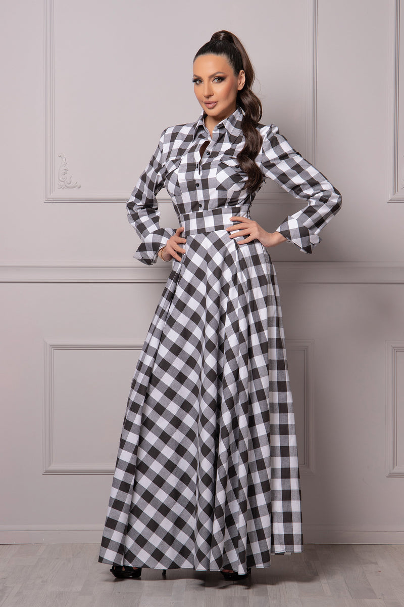 plaid dress formal Summer Red Plaid Ribbon Dress main image 1