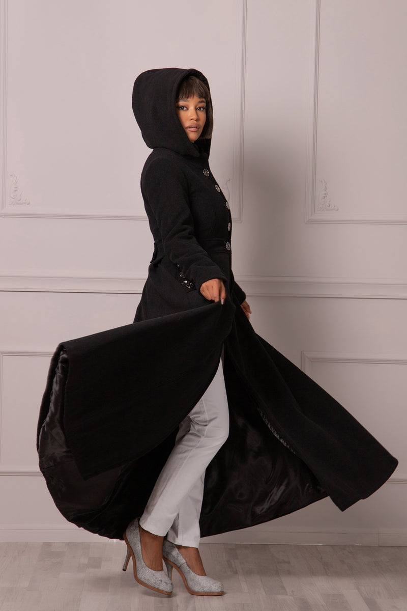 MAXI COAT WITH HOOD Astraea