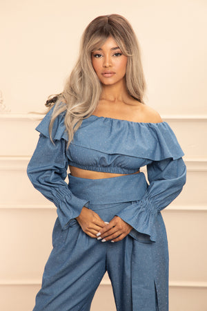 PAPER BAG BELTED PANTS