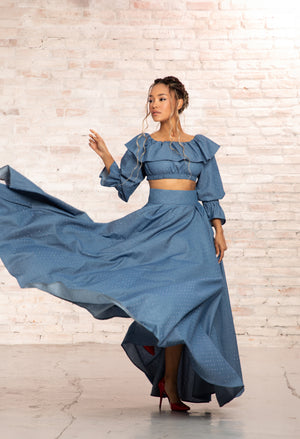 RUFFLES CROPPED TOP