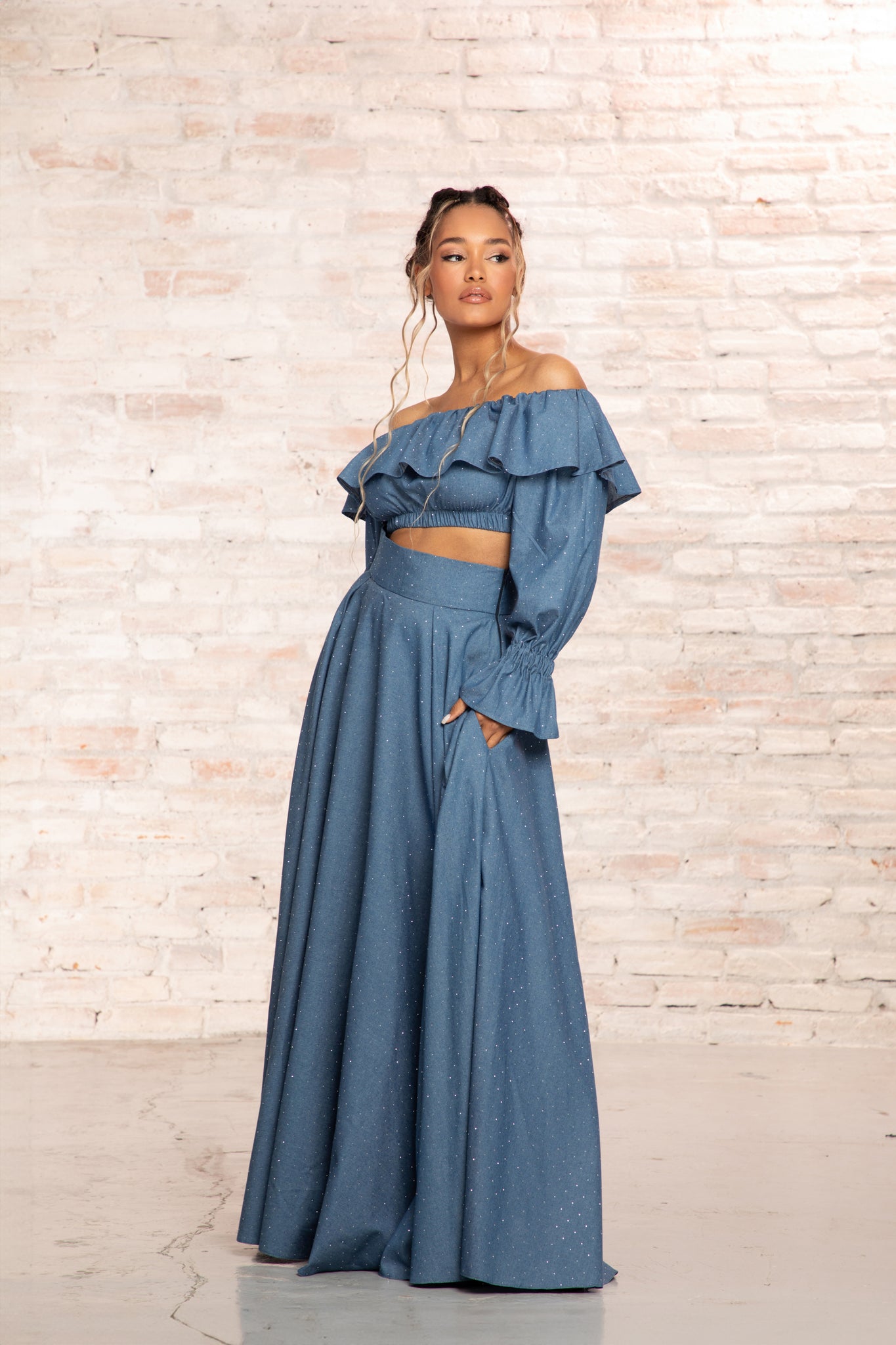 WAISTBAND SHINY SKIRT