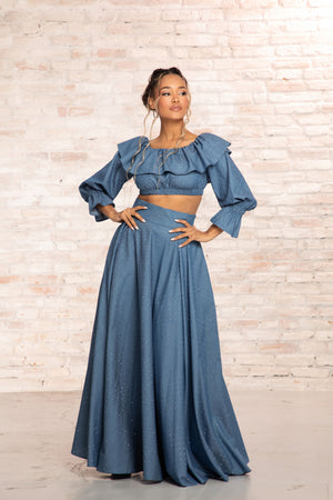 WAISTBAND SHINY SKIRT