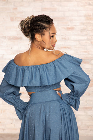 RUFFLES CROPPED TOP