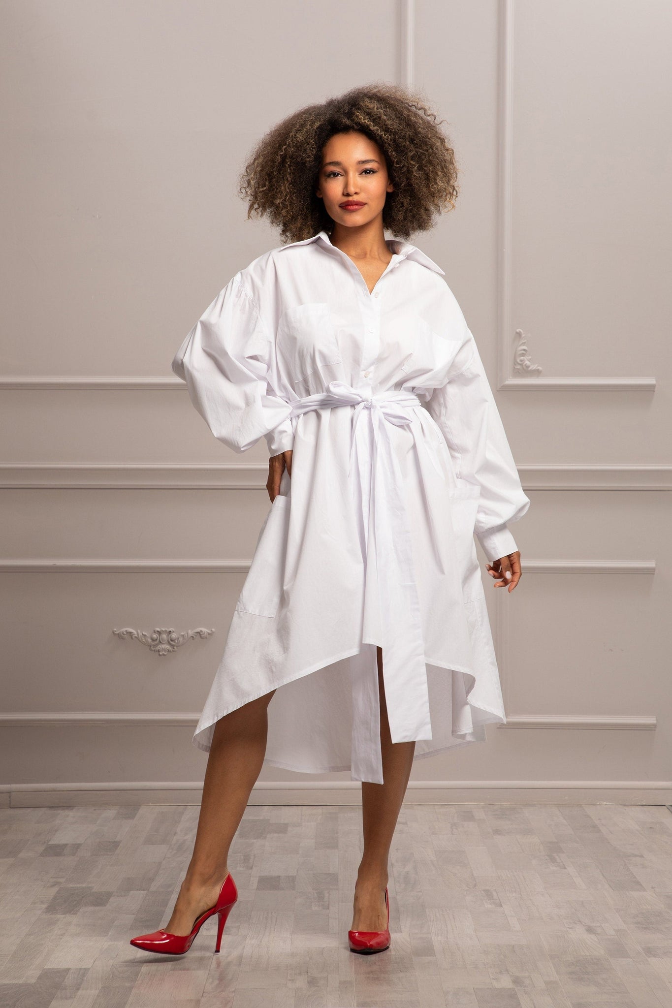 ASYMMETRIC SHIRT DRESS Astraea ASYMMETRIC SHIRT DRESS Astraea