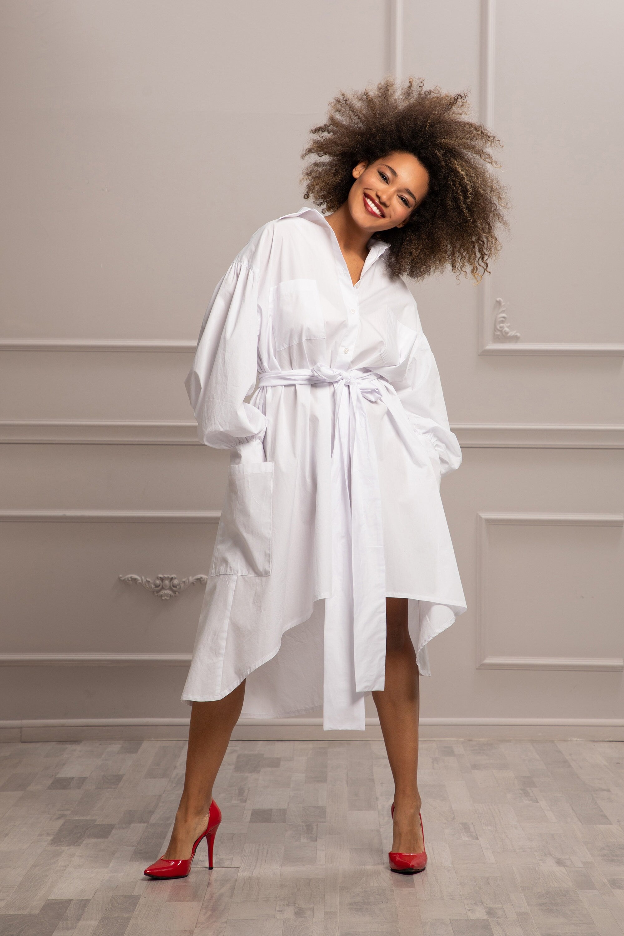 ASYMMETRIC SHIRT DRESS Astraea ASYMMETRIC SHIRT DRESS Astraea