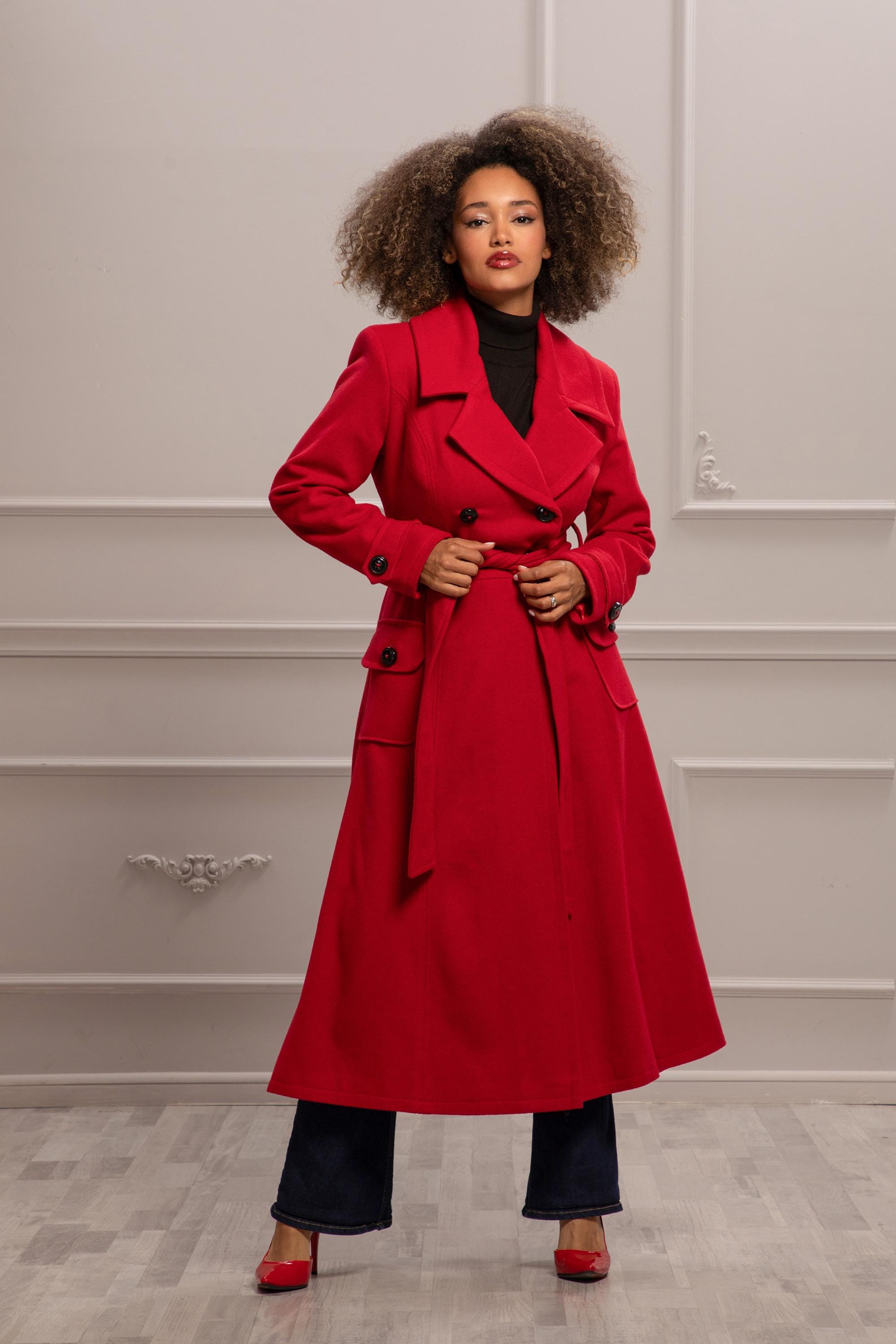 ジャケット・アウター mame Red Long Coat BLAZING RED OVERCOAT – Astraea