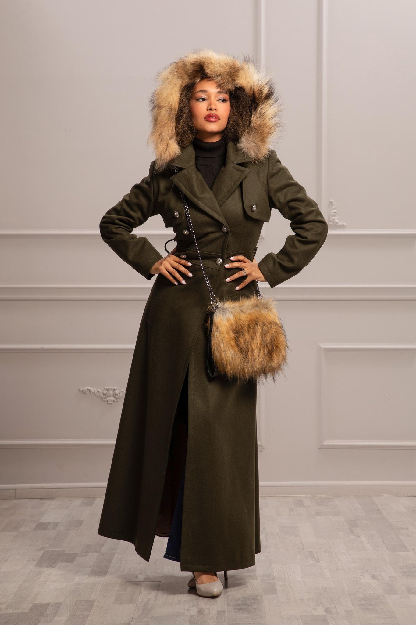 FOX FUR HOOD COAT - Astraea