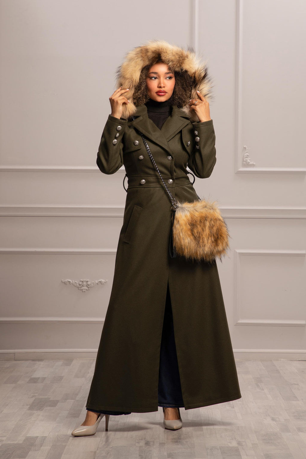 FOX FUR HOOD COAT - Astraea