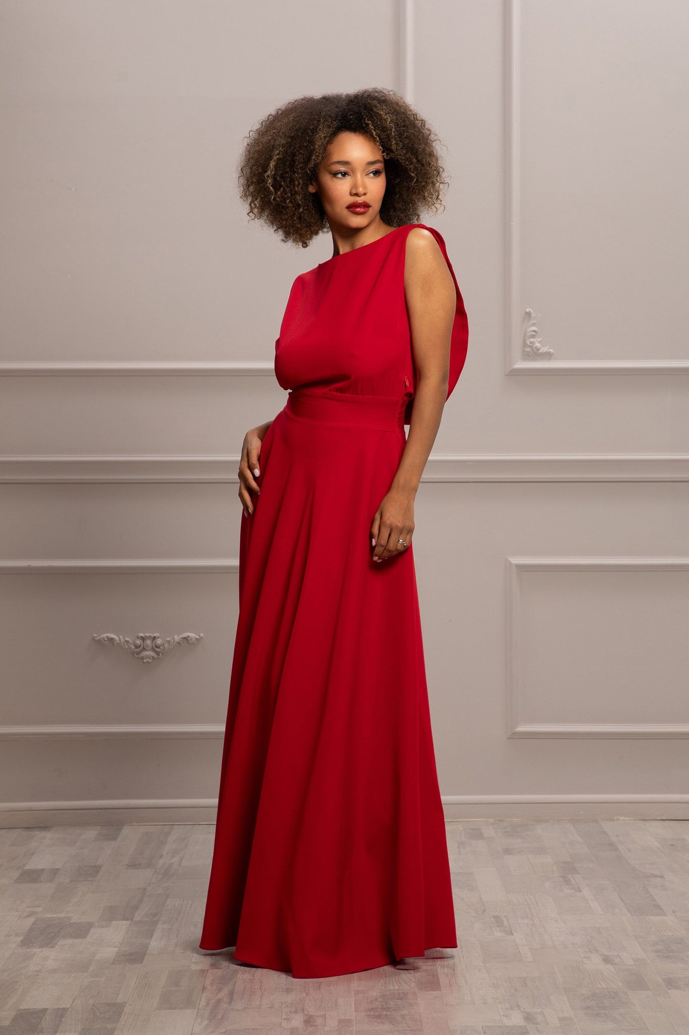 goddess evening dresses Greek Goddess Dress Red Rust Organic Cotton Roman Festival Bridesmaid Sexy Backless Maxi Gown