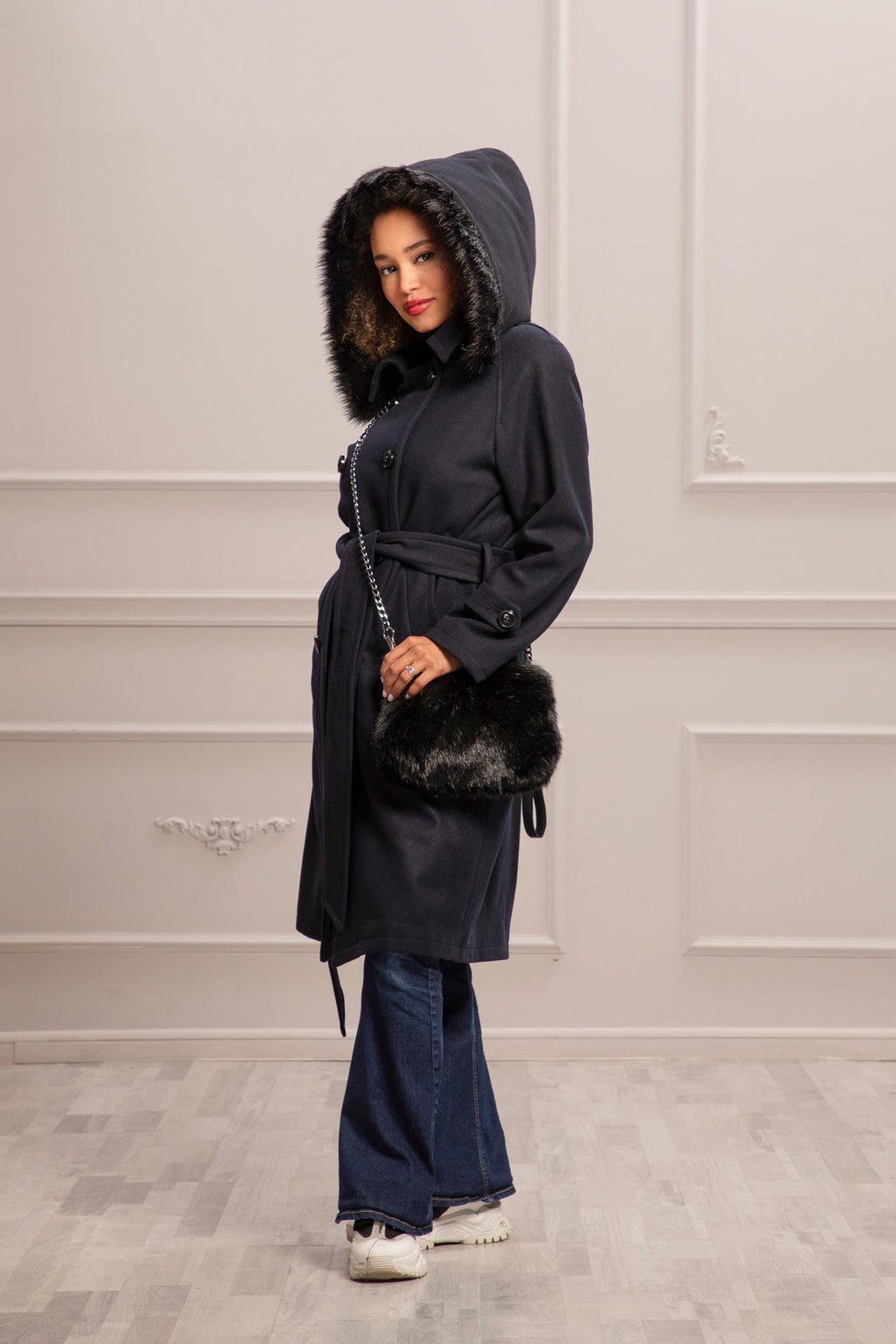 HOODED WOOLEN COAT - Astraea