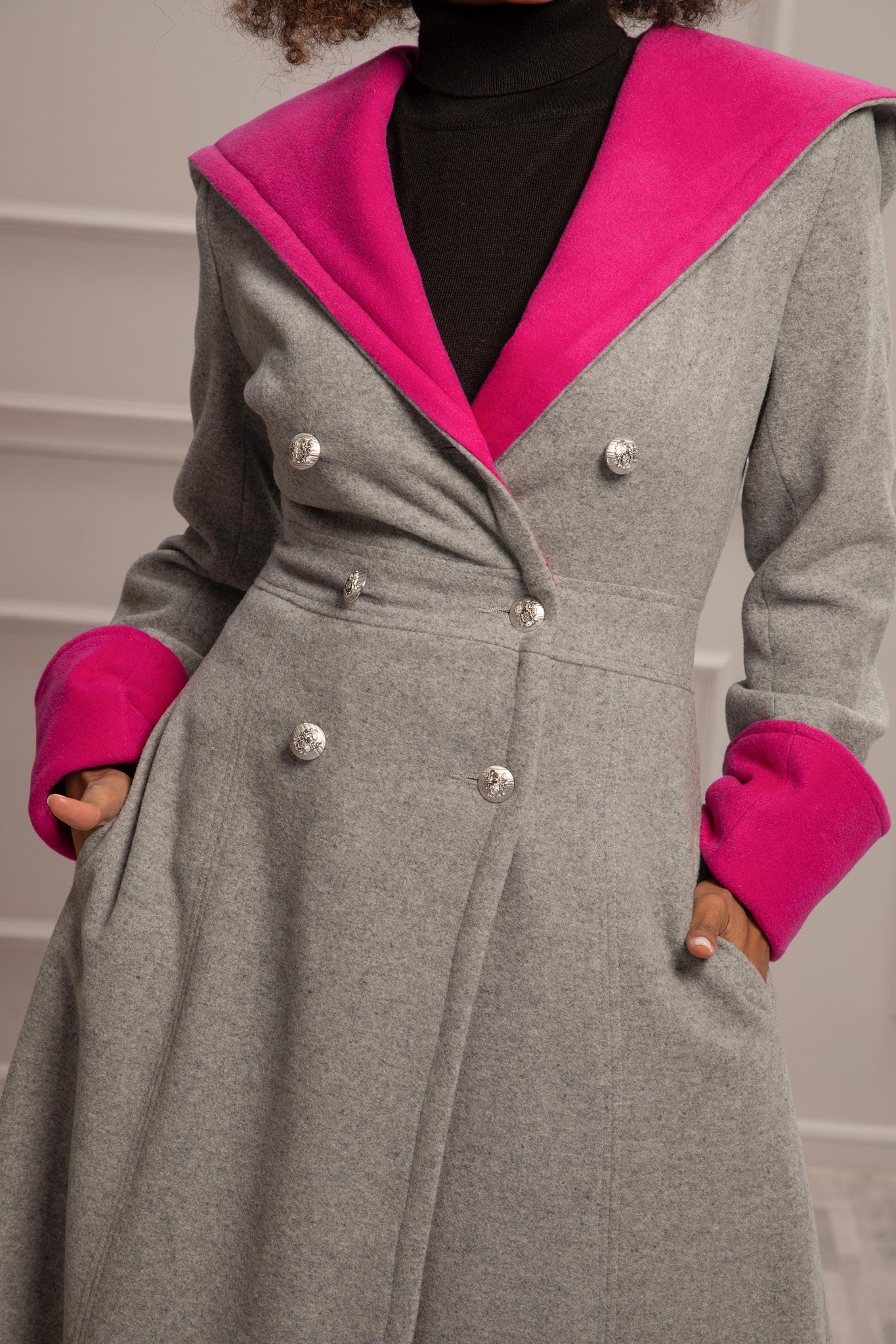 ROOMY COLOR BLOCK COAT - Astraea