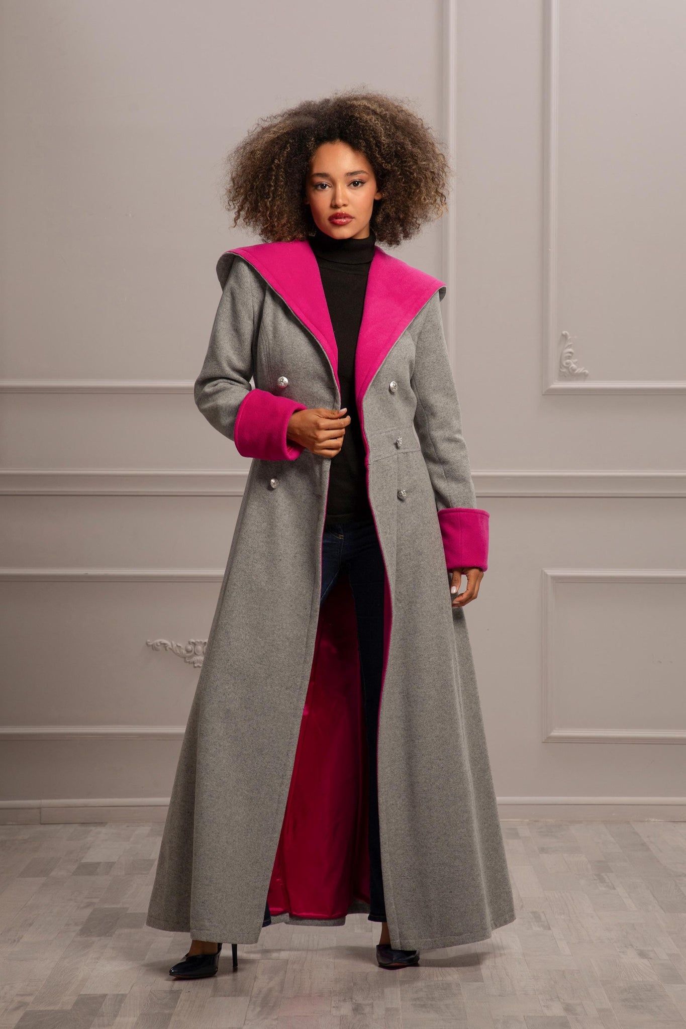 ROOMY COLOR BLOCK COAT - Astraea