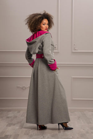 ROOMY COLOR BLOCK COAT - Astraea