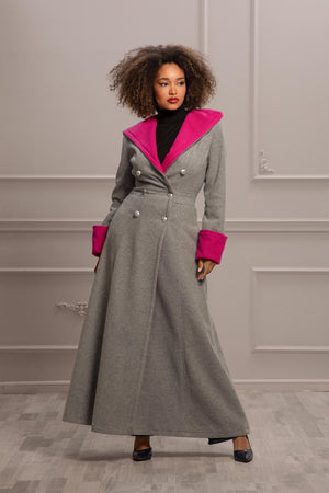 ROOMY COLOR BLOCK COAT - Astraea