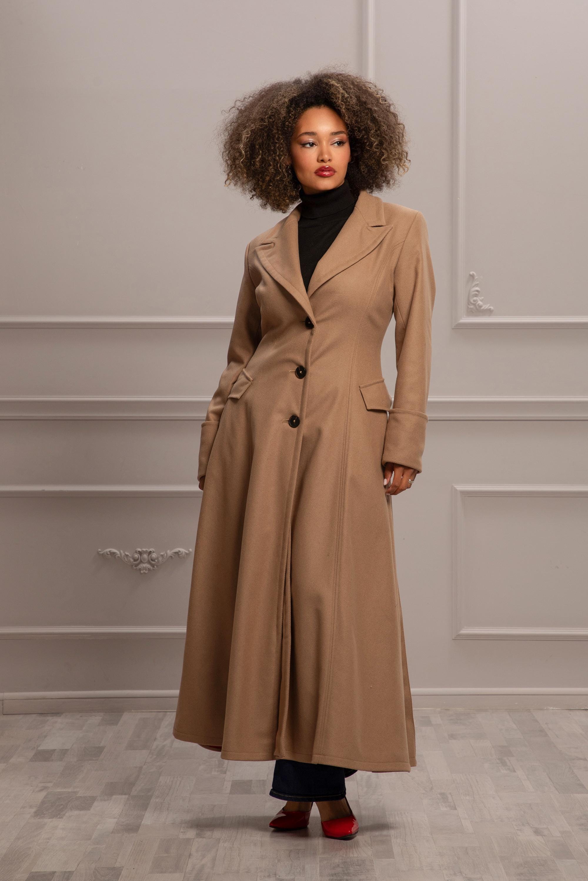 【AAKE】(WOOL 80) AURA HIDDEN MAXI COAT Oversized Wool Coat - Grey Melange - ARKET