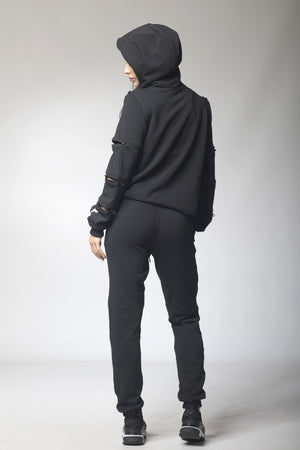 Black Hoodie and Matching Jogger Pants - Astraea