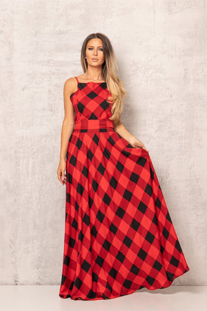 Checkered Maxi Dress - Astraea