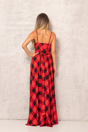 Checkered Maxi Dress - Astraea