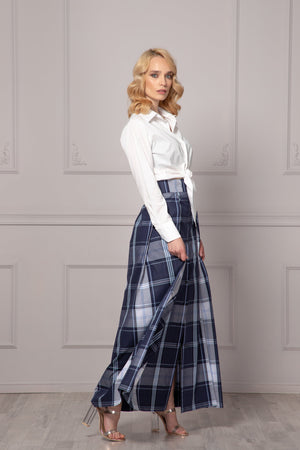 CHECKERED PLEATED SKIRT - Astraea