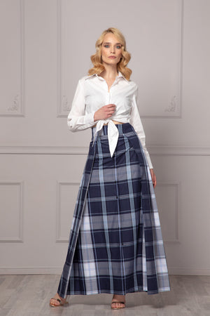 CHECKERED PLEATED SKIRT - Astraea