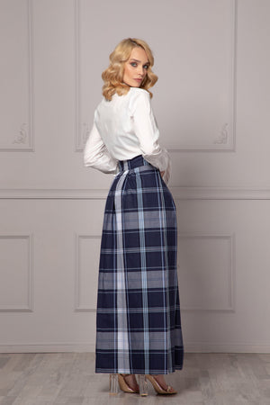 CHECKERED PLEATED SKIRT - Astraea