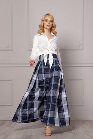 CHECKERED PLEATED SKIRT - Astraea