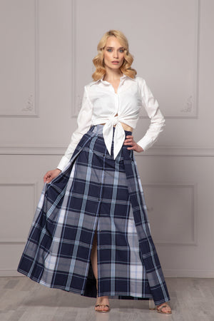 CHECKERED PLEATED SKIRT - Astraea