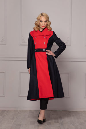 COLOR BLOCK OVERCOAT - Astraea