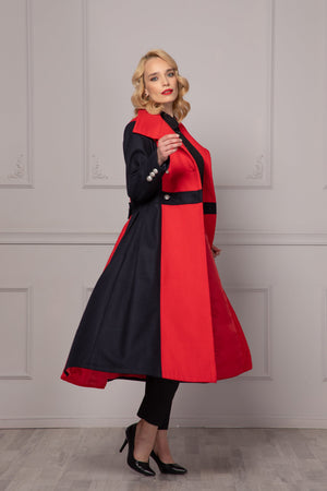 COLOR BLOCK OVERCOAT - Astraea