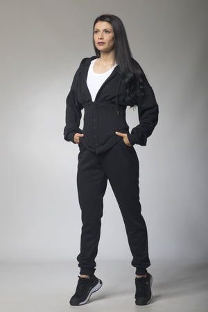 Corset Latched Hoodie and Sweatpants - Astraea