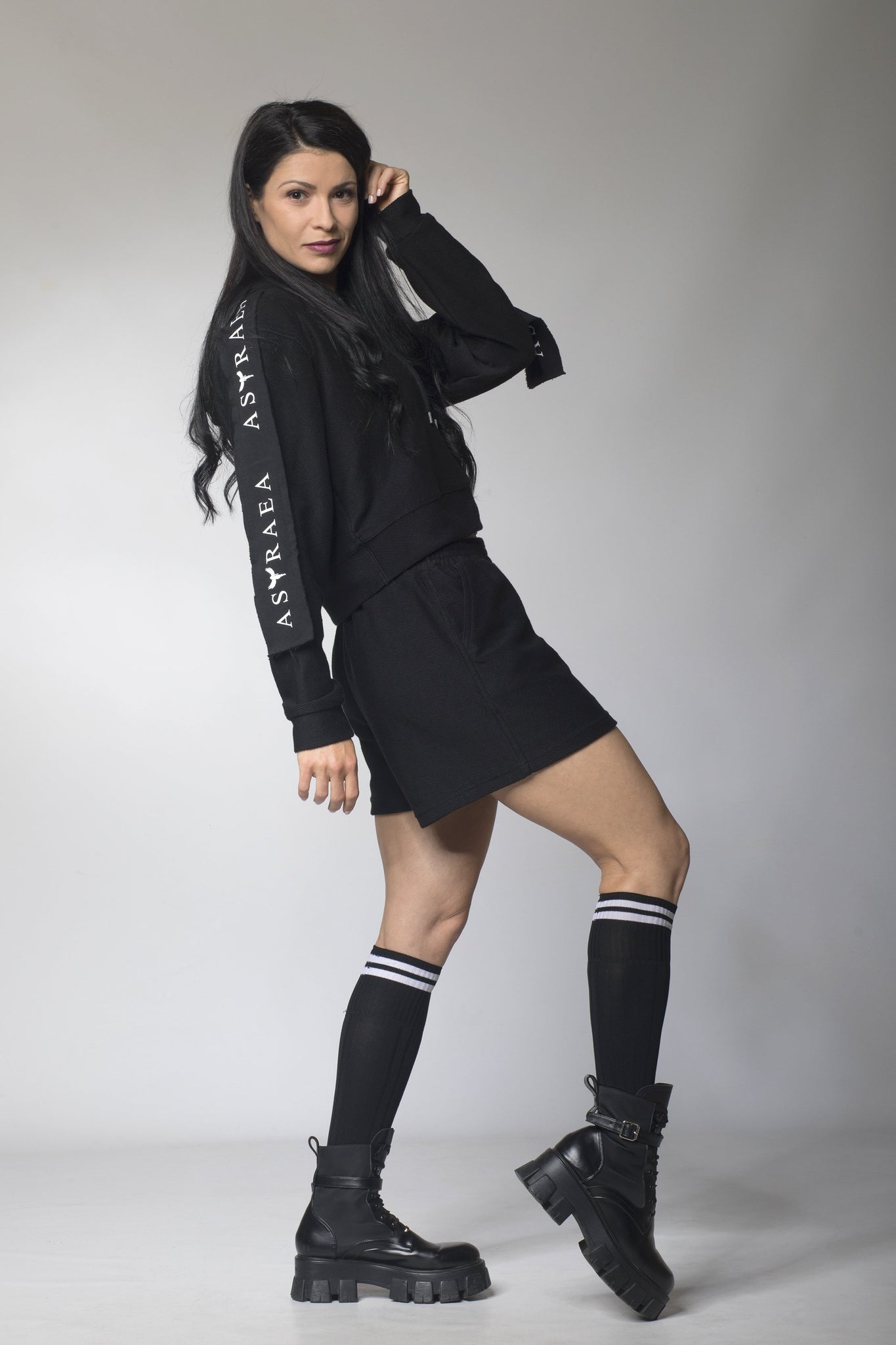Cropped Hoodie and Shorts Set - Astraea