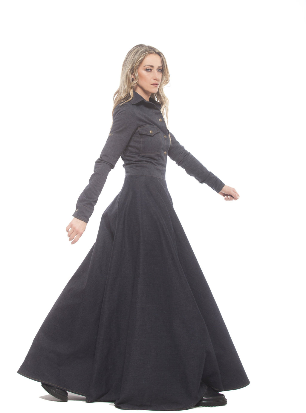 Denim Maxi Dress - Astraea