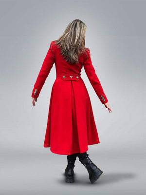 Double Breasted Red Coat - Astraea