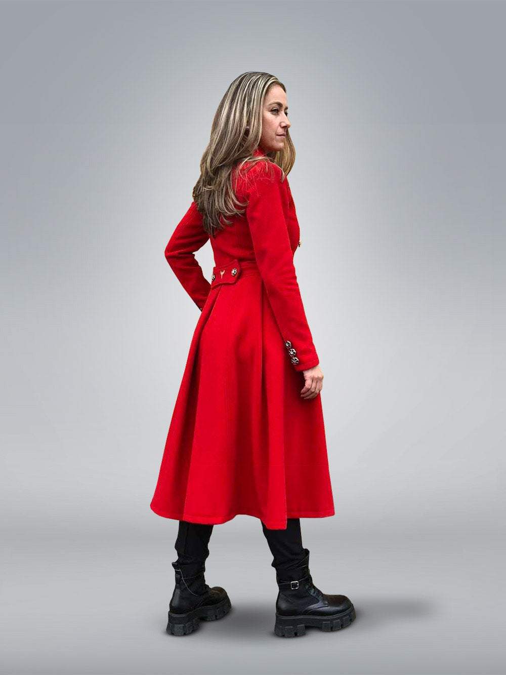 Double Breasted Red Coat - Astraea