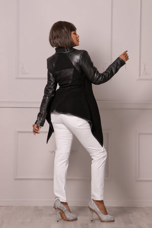 ECO LEATHER ASYMMETRIC JACKET - Astraea