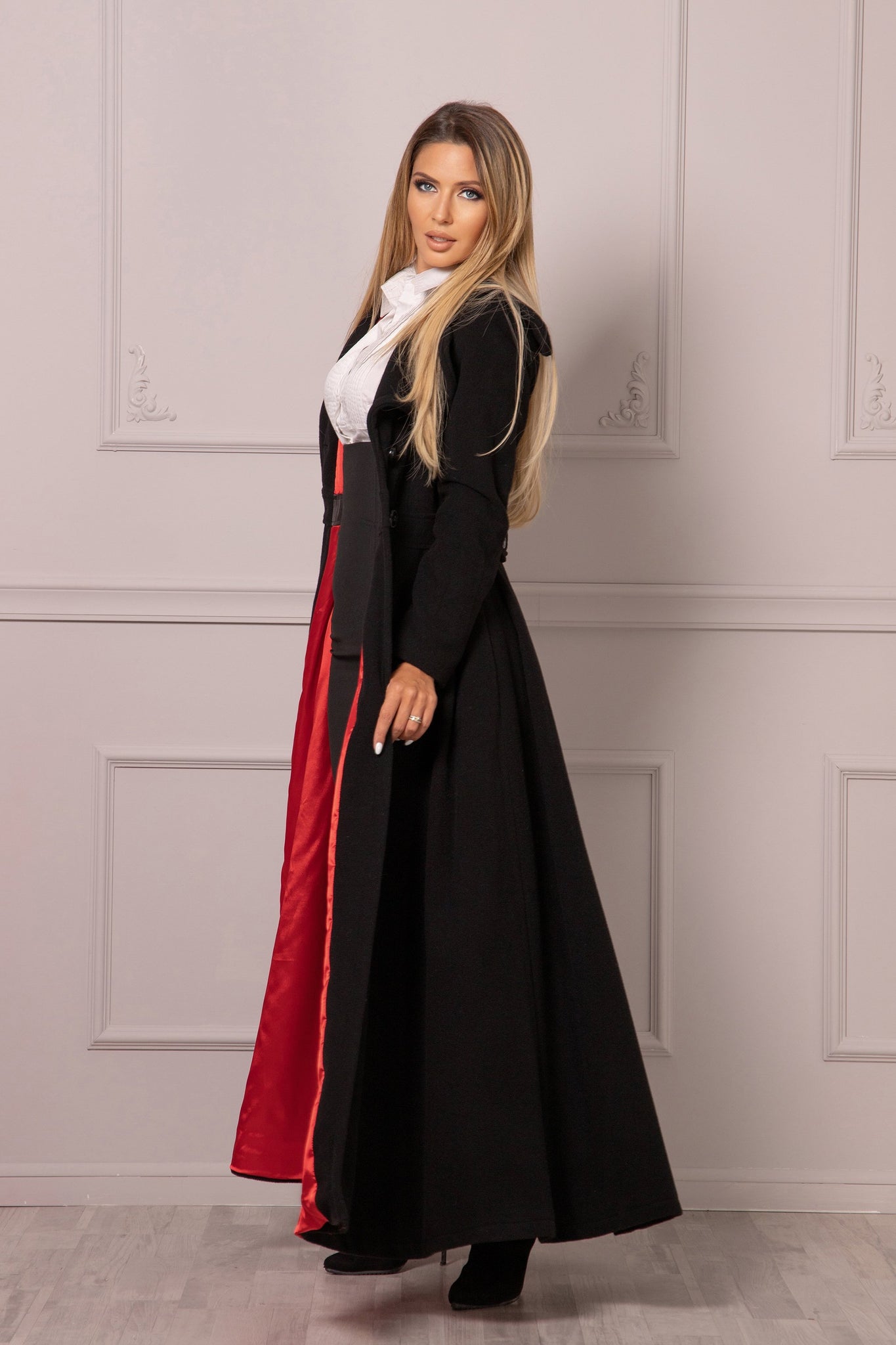 FIT AND FLARE LONG COAT – Astraea