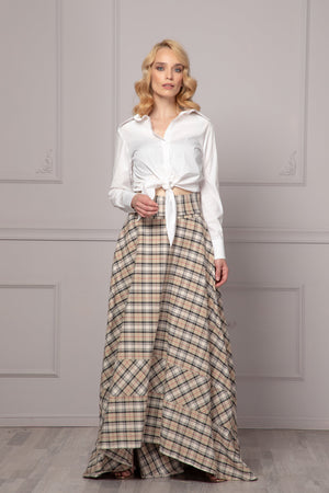 GINGHAM HIGH WAIST SKIRT - Astraea