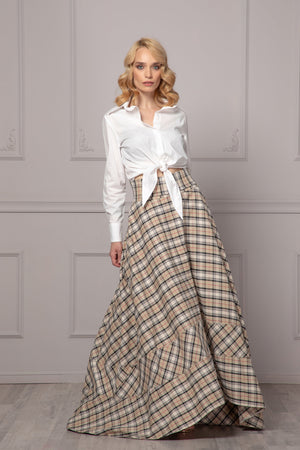 GINGHAM HIGH WAIST SKIRT - Astraea