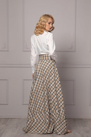 GINGHAM HIGH WAIST SKIRT - Astraea