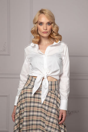 GINGHAM HIGH WAIST SKIRT - Astraea