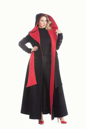 Hooded Black Coat - Astraea