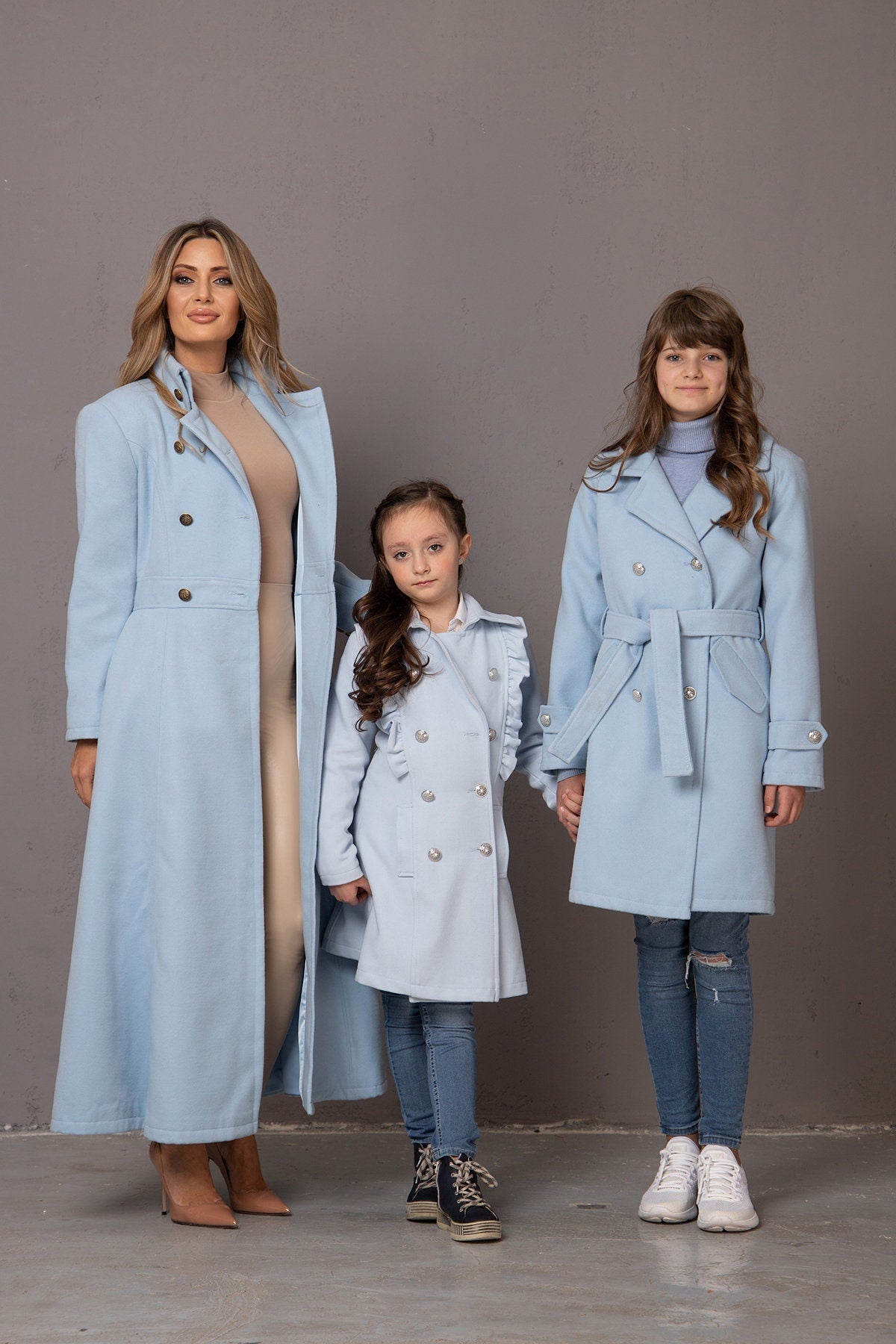 HOODED LIGHT BLUE COAT - Astraea