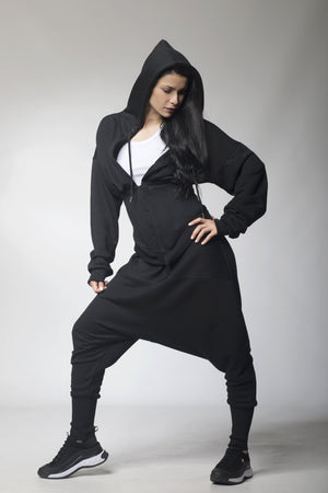 Hoodie and Drop Crotch Pants Set - Astraea