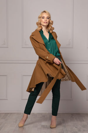 KHAKI SKIRT COAT - Astraea