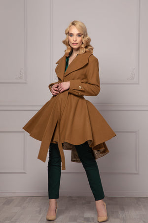 KHAKI SKIRT COAT - Astraea