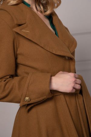 KHAKI SKIRT COAT - Astraea