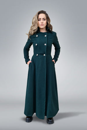 Long Coat in Forest Green - Astraea