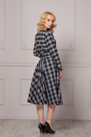 MIDI CHECKERED DRESS - Astraea